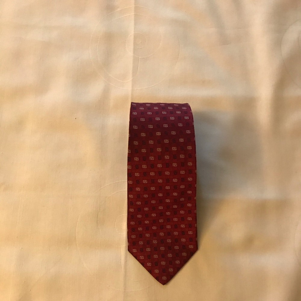 Versace Mens Red 100% Silk Tie